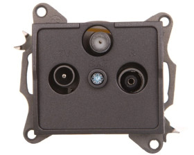 LOGI Gniazdo antenowe RTV/SAT przelotowe Grafit 25279