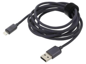 Kabel USB 2.0 Apple Lightning wtyk - USB A wtyk 2m czarny 2,4A CAJY000101