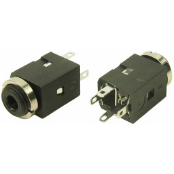 Cliff FC681375V Socket 3.5mm Stereo Audio Jack 3 Pins Black 1 pc