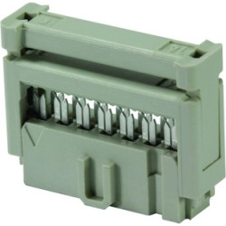 Female connector, 16 pole, pitch 2.54 mm, straight, gray, 0918516581358U