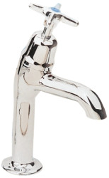 Rozgałęźne, Uchwyt skrętny, Kurek zlewu zimnej wody z wysoką szyjką, Mosiądz, Powlekane chromem, 10 barów