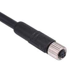 4 Way M5 Prewired Female Industrial Circular Connector IP67 1A 60V