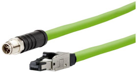 kabel LAN Metz Connect 142M6X18050, 1 szt., M12, CAT 6a, SF/UTP, 5.00 m, zielony