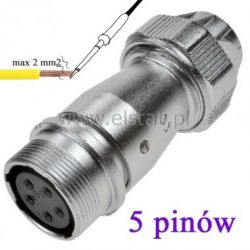 Gniazdo przemysłowe WF20J5TE1 5 pinów na przewód