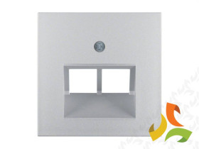 B.Kwadrat/B.7 Płytka czołowa do gniazda komputerowe podwójne UAE aluminium mat lakierowany 14091404 HAGER