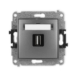 ICON Mechanizm gniazda pojedynczego USB A-A 2.0 grafitowy 11IGUSB-1