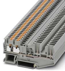 Through terminal block, push-in connection, 0.14-4.0 mm², 4 pole, 24 A, 6 kV, gray, 3209662