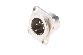 Złącze XLR 4 -pinowe Montaż na panelu Męski