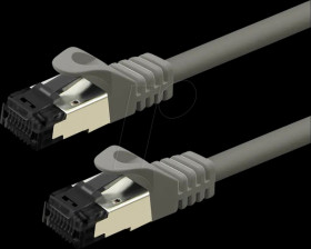 21991801 Patch cable, Cat.8.1, S/FTP (PiMF), gray, 1m