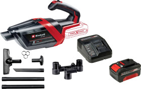 Einhell 2347190+4512042 Odkurzacz ręczny, akumulatorowy 18 V z akumulatorem, łącznie z ładowarką, bezworkowy