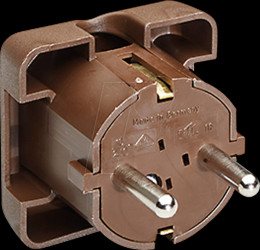 911.470 protective contact plug, brown flat design, mountable