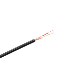 przewód 2 żyły+ekran 6mm czarny 1mb
