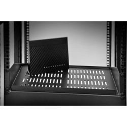 Renkforce RF-3432144 Server rack cabinet shelf Black 19" 2U Cabinet Depth >400mm