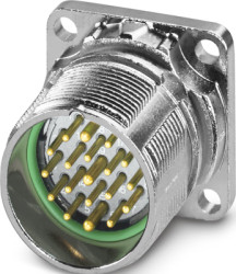 Flange plug, M23, 19 pole, crimp connection, ONECLICK quick locking system, straight, 1718623