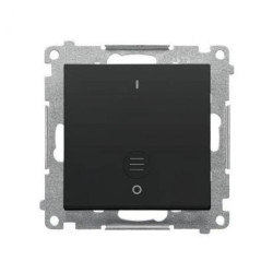 Simon 55 Łącznik dwubiegunowy z podświetleniem LED (moduł) 10 AX, 250 V~, szybkozłącza Czarny mat TW2L.01/149