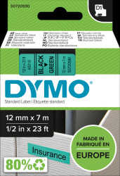S0720590 DYMO D1 tape, 12 mm, black/green
