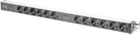 19"-german schuko-style power strip, 12-way, 2 m, 16 A, black, DN-95405