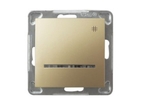 IMPRESJA Wyłącznik krzyżowy z podświetleniem niebieskim złoty metalik ŁP-4YS/m/28 OSPEL