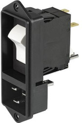 Panel plug C20, 3 pole, screw mounting, plug-in connection, black, EF11.3104.0010.01