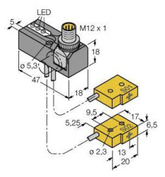 Turck Czujnik indukcyjny nie podtynkowy PNP, Zamykający NI2-Q6,5-0,1-BDS-2AP6X3-H1141/S34