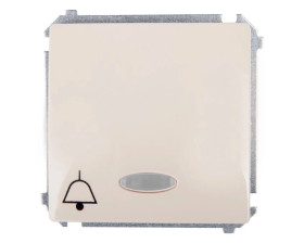 Simon Basic Przycisk /dzwonek/ z podświetleniem, szybkozłącza, beżowy BMD1L.01/12