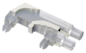 Światłowód do LED, sztywny, kątowy, dł. 23.6mm, 2-rzędowy, 2-drożny, , MENTOR