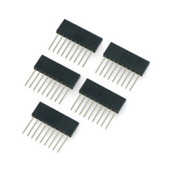 Gniazdo żeńskie 1x9pin raster 2,54m - pionowe długie dla Arduino - 5szt.