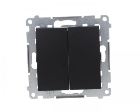 Simon 54 Łącznik świecznikowy do wersji IP44 (moduł) 10AX 250V szybkozłącza, czarny mat z wkładkę uszczelniającą DU1W DW5B.01/49