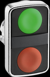 ZB4BA7340 Double pushbutton, front panel, Harmony XB4, 22 mm, momentary