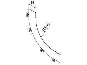 Przegroda łuku wewnętrznego PLPW80 grubość blachy 1,0mm 190124 BAKS