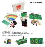 VAVTEDUBOX2 Zestaw 3 kitów DIY do nauki lutowania (AVTEDU639, AVTEDU641, AVTEDU644)