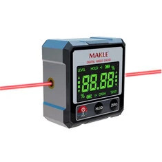 Cyfrowy kątomierz inklinometr laserowy poziomica wskaźnik kąta magnesowy uchwyt akumulatorowy dokładne pomiary stolarka obróbka