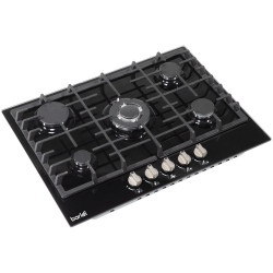 Baridi DH228 Gas Hob with 5 Cooking Zones 70cm - Black
