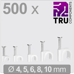 TRU COMPONENTS TC-13448468 Cable clips white Bundle &#xD8; 2-10 mm 500 pcs