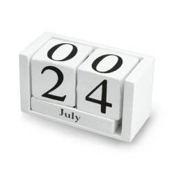 Drewniany kalendarz bloczkowy - biały