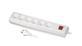 Przedłużacz Z Wyłącznikiem 6-Gniazd B/U 10A 1,5M /Omy 2X1/ Biały Ps-660Ws...