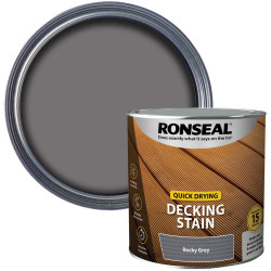 Ronseal 39078 Quick Drying Decking Stain Rocky Grey 2.5 litre