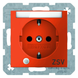 Gniazdo SCHUKO z lamką kontrolną polem opisowym i nadrukiem pomarańczowy połysk S.1/B.3/B.7 Glas 41108914