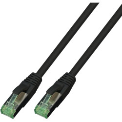Patch cable, GRS compliant 10Gbits 500MHz, RJ45 plug, straight to RJ45 plug, straight, Cat 6A, S/FTP, TPE, 0.5 m, black, 1812-0,