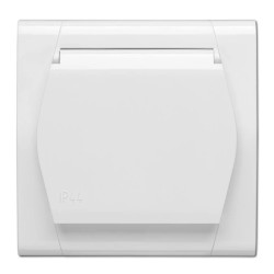 FESTA Gniazdo pojedyncze 2P+Z IP44 z klapką białe 0873-00