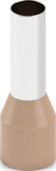 Insulated wire end ferrule, 25 mm², 30 mm/18 mm long, DIN 46228-4, UL 486F-E, brown, 2100030