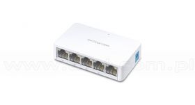 TP-Link Mercusys MS105, Switch niezarządzalny, 5x 10/100 RJ-45, desktop