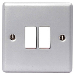 BG Electrical MC542-01 Metal Clad 2-Way 2-Gang Light Switch