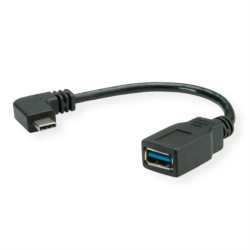 ROLINE Type C + MicroB to USB A , M/F, zwart, 0,15 m