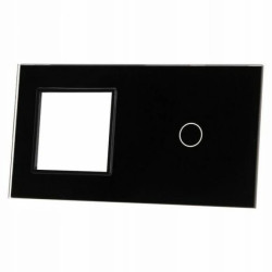 Livolo CZARNY PANEL SZKLANY 1 + MIEJSCE NA GNIAZDO 701G-62