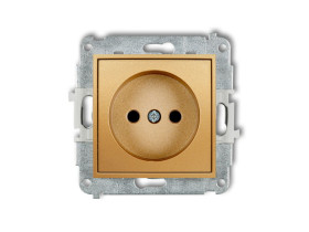 MINI Gniazdo pojedyncze bez uziemienia (przesłony torów prądowych) złoty 29MGP-1p KARLIK