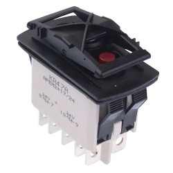 KR47CAKJJG (On)-Off-(On) Momentary Red 24V LED Auto Rocker Switch DPDT IP68 APEM
