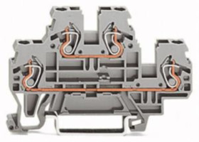 Feed-through/feed-through terminal block, spring-clamp connection, 0.08-2.5 mm², 2 pole, 24 A, 6 kV, gray, 870-503