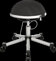 SH17 BB0 Topstar Sitness® Half Ball stool, black