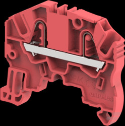 Feed through terminal, spring-clamp connection, 0.2-4.0 mm², 2 pole, 24 A, 8 kV, red, 1SNK705062R0000